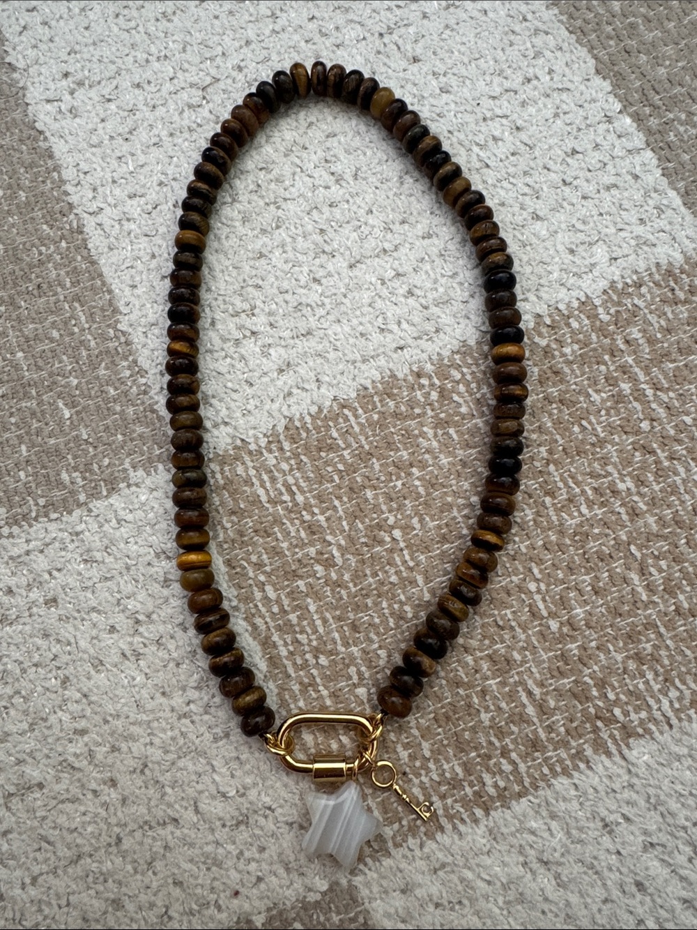 Madewell Semiprecious Beaded Carabiner Charm Necklace